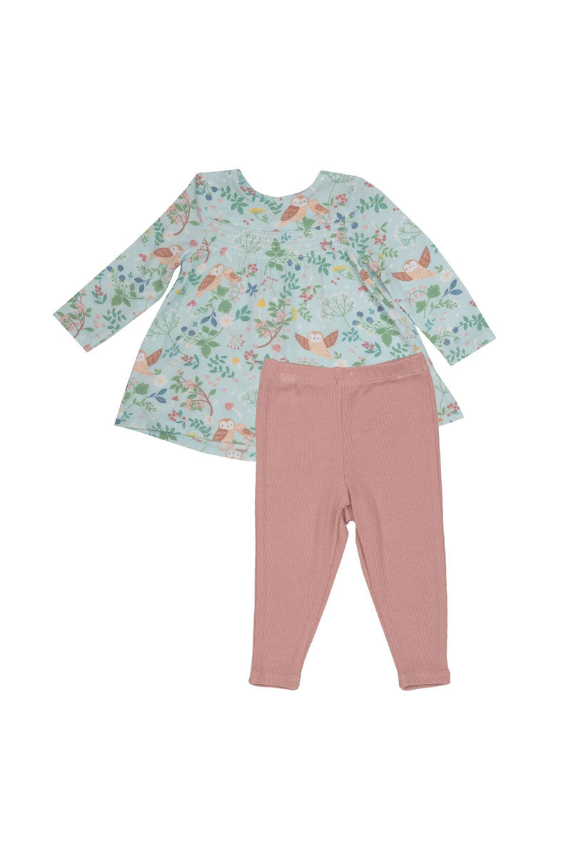 Smocked Top and Legging - Pretty Owls