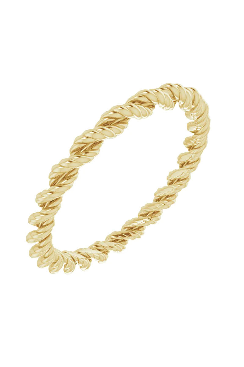 2mm Twisted Rope Band - Yellow Gold