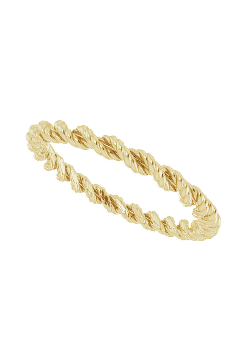 2mm Twisted Rope Band - Yellow Gold