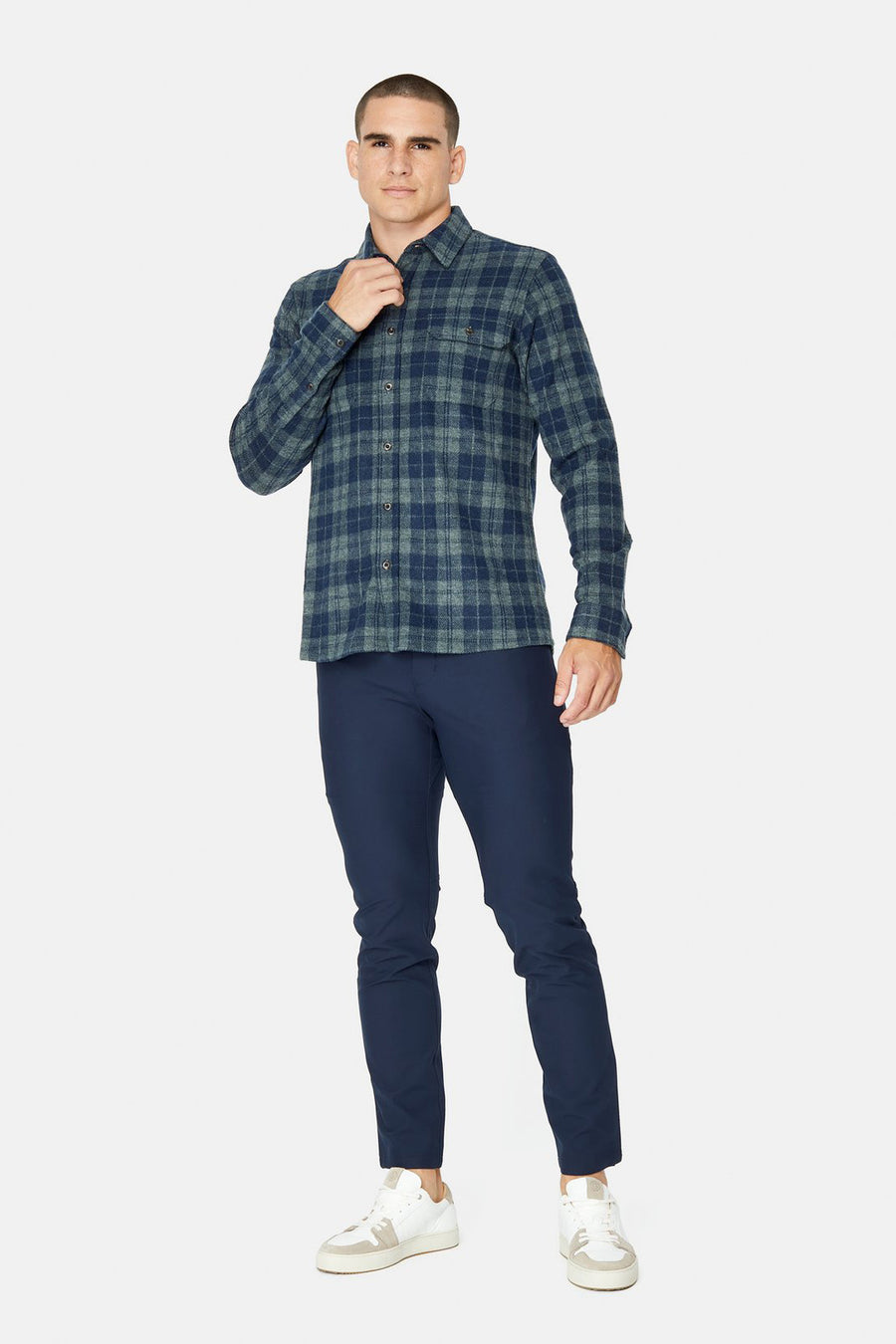 Generation 4-Way Stretch Shirt - Olive Plaid Flannel