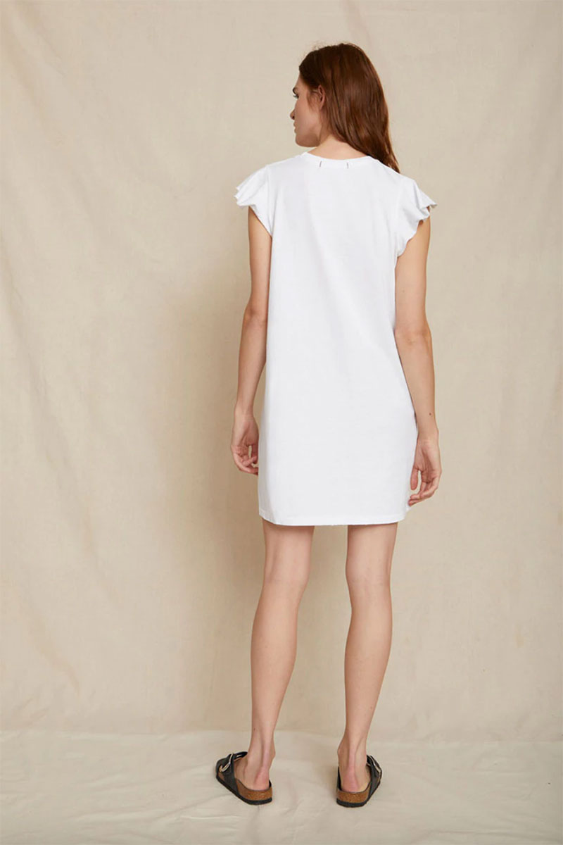 Flutter Tee Dress - White