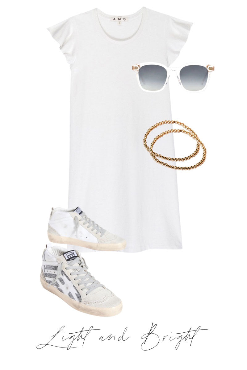 Flutter Tee Dress - White