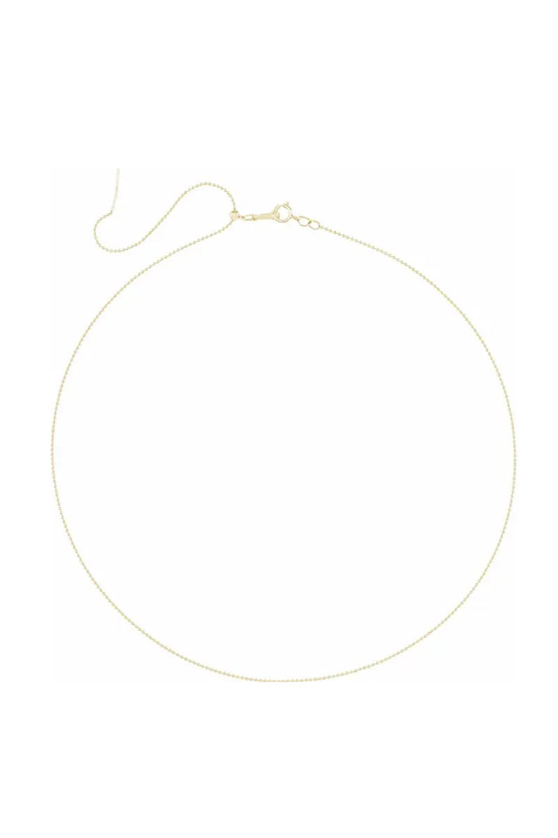 1mm Adjustable Threader Bead Chain Necklace - 14k Yellow Gold
