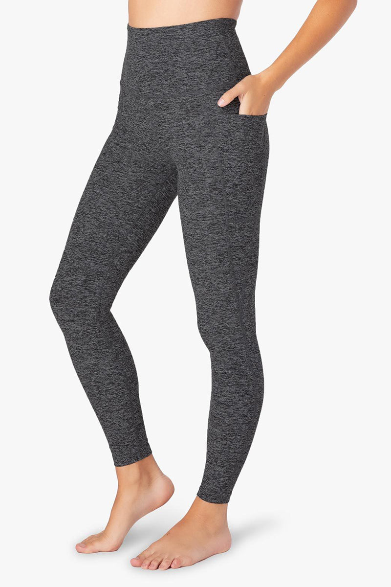 Out of Pocket High Waisted Midi Legging - Black Charcoal
