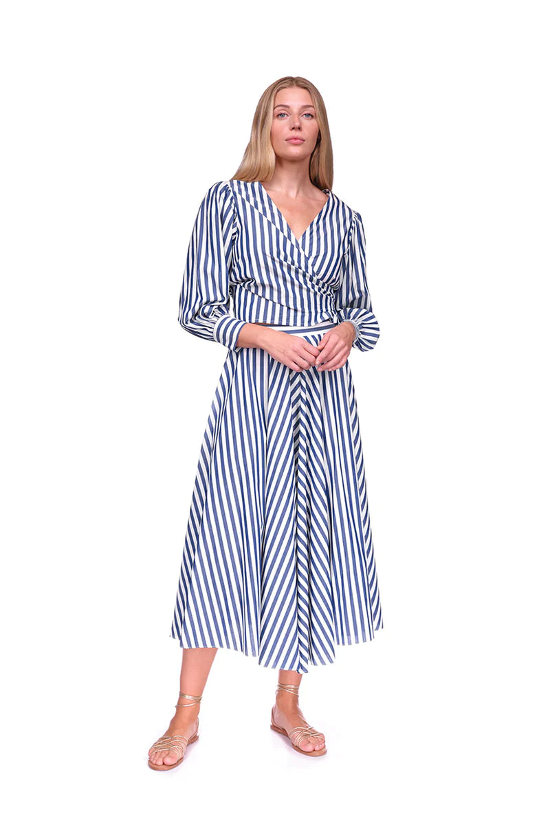 Carolina Skirt - Stripe Navy Novelty