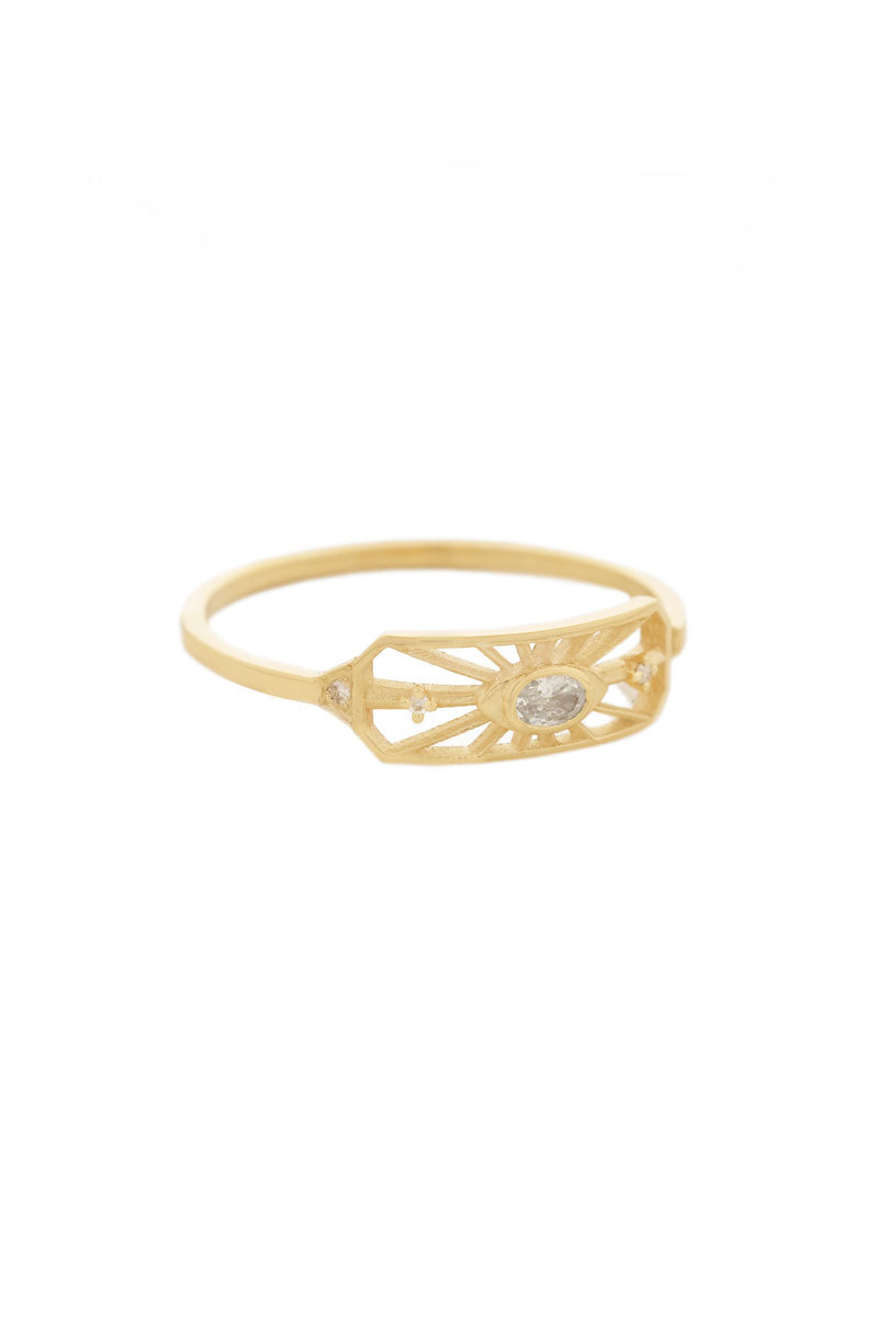 Dream Maker Open Eye Ring - Diamonds and Yellow Gold
