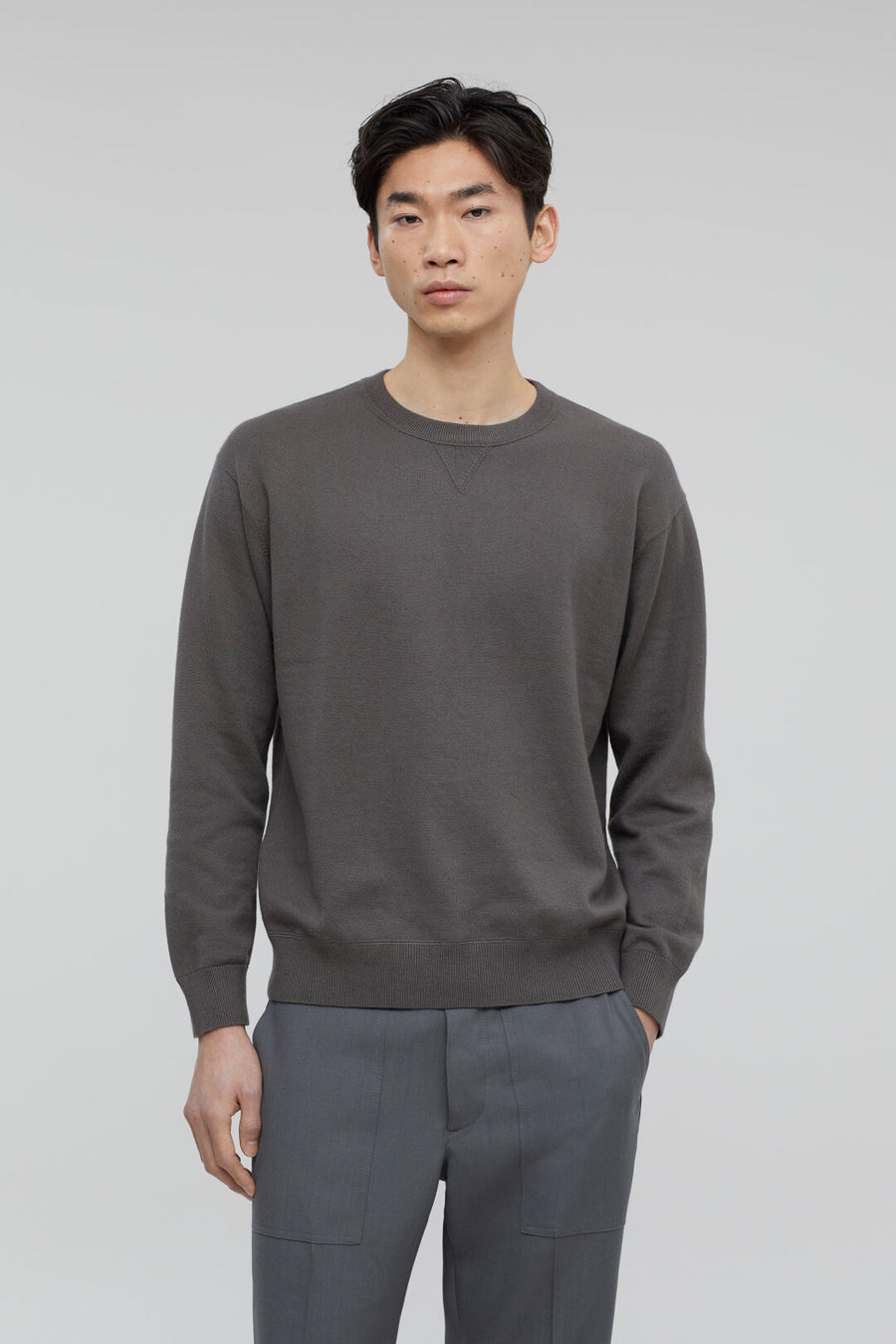 Crew Neck Jumper - Dark Nickel