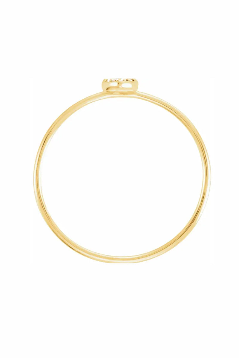 Diamond Petite Heart Ring - 14k Yellow Gold