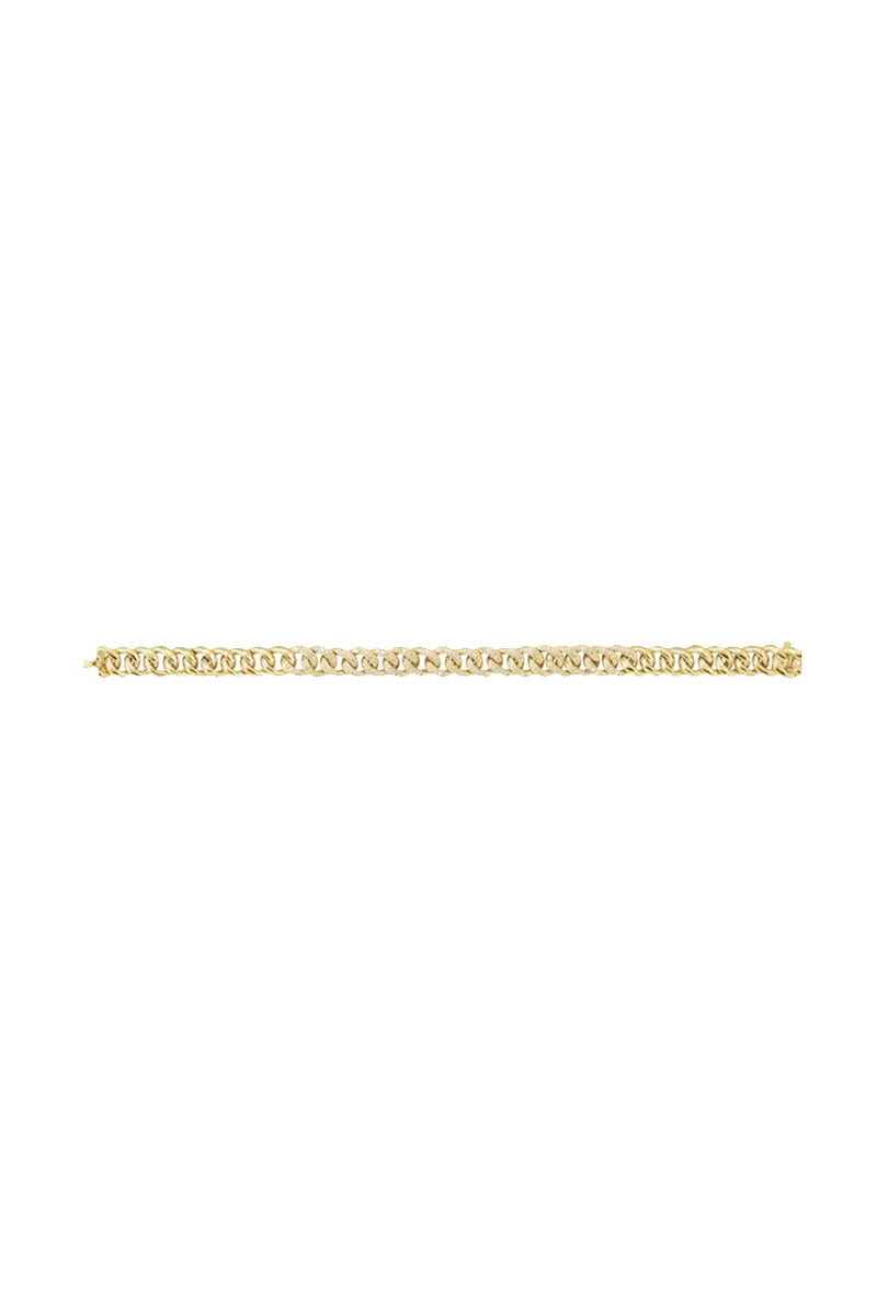 Diamond Curb Link Bracelet - Yellow Gold 1.5 CTW White Diamonds