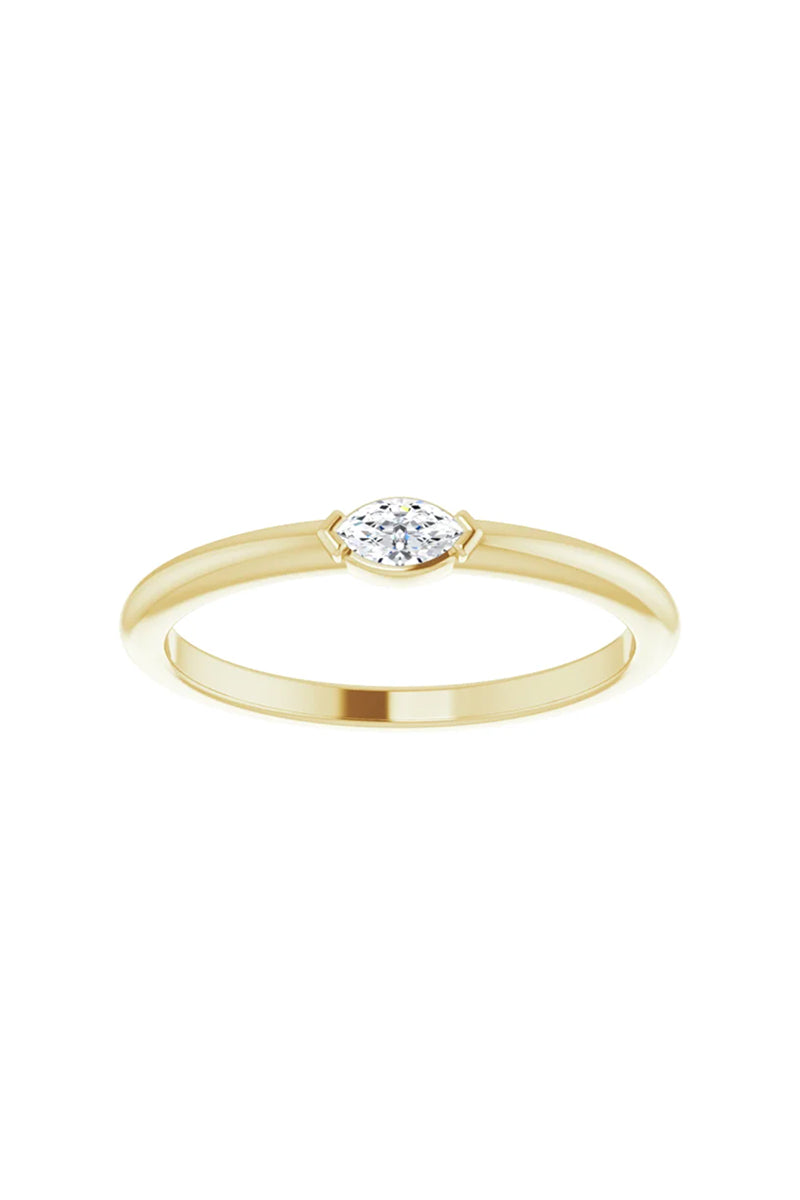 Diamond Marquise Ring - 14k Yellow Gold
