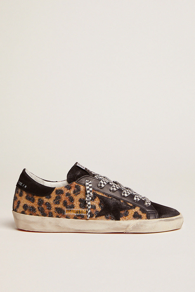 Superstar - Suede Toe Star and Heel Leo Printed Crystals Quarter Sneakers