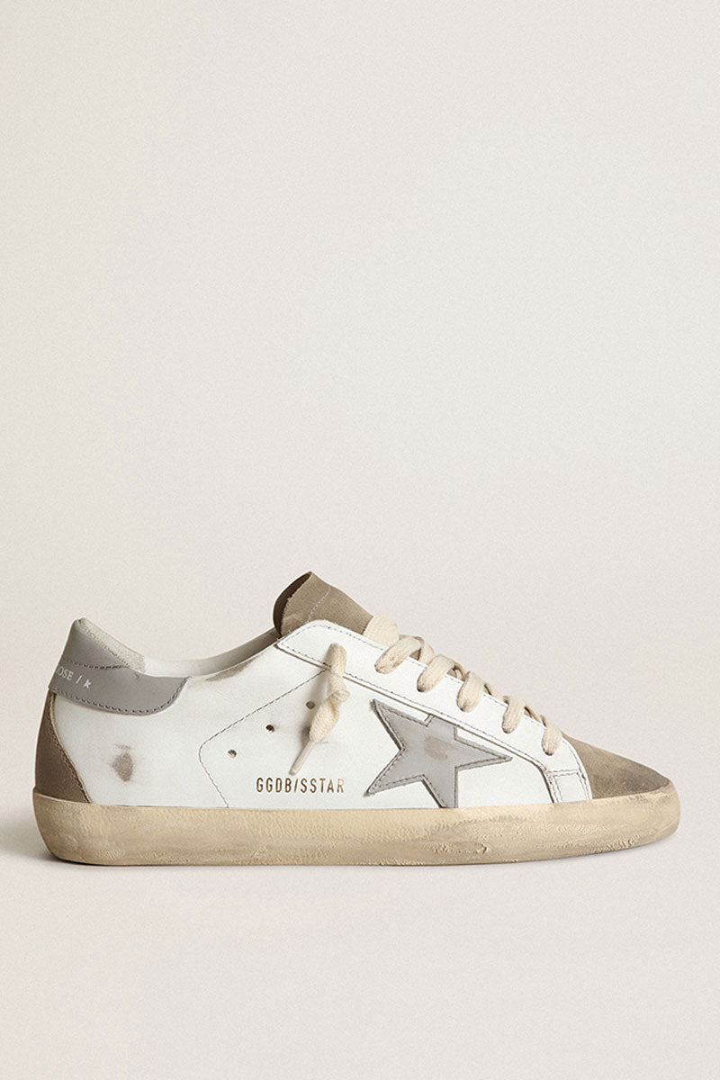Superstar - White Leather Upper Taupe Suede Toe Grey Star