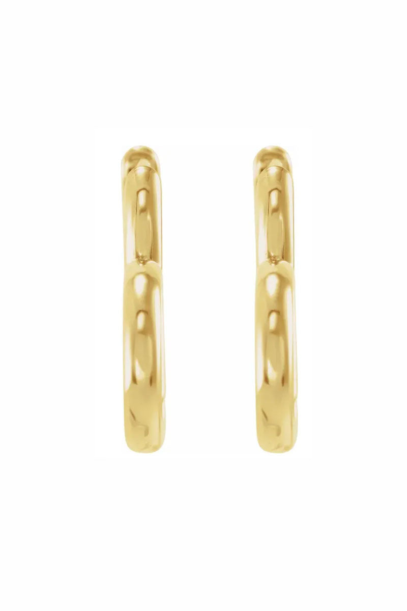 Hinged Heart Huggie Earrings - 14k Yellow Gold