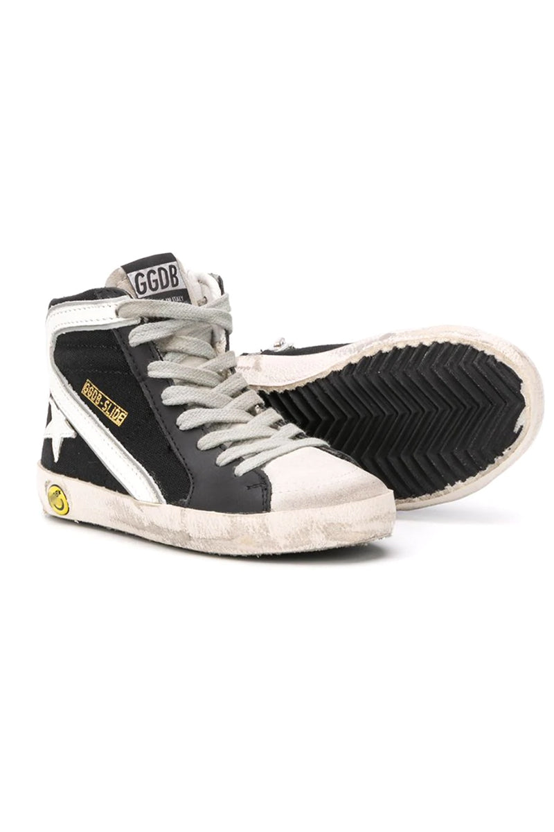 Slide Kids - Black Canvas White