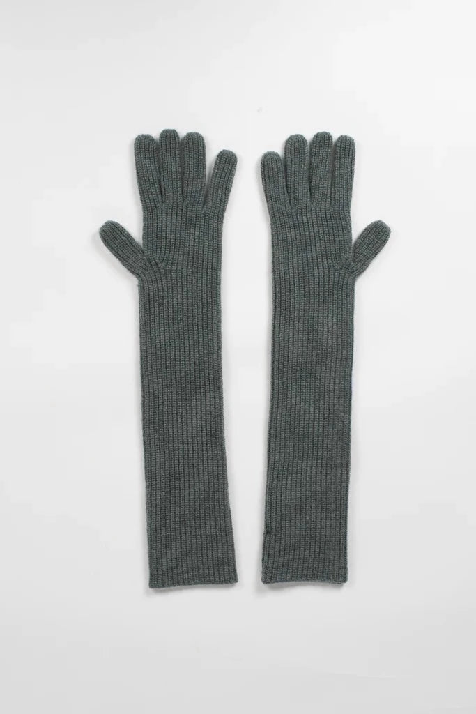 Milos Cashmere Gloves - Green Melange