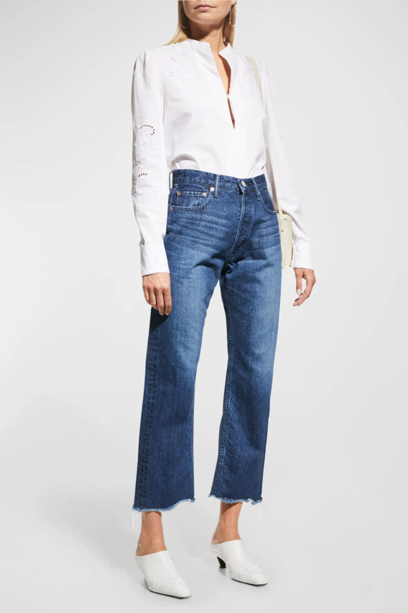 Capac Wide Straight Cropped - Blue