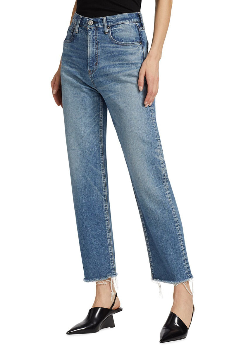 Evelyn Cropped Straight High - Blue