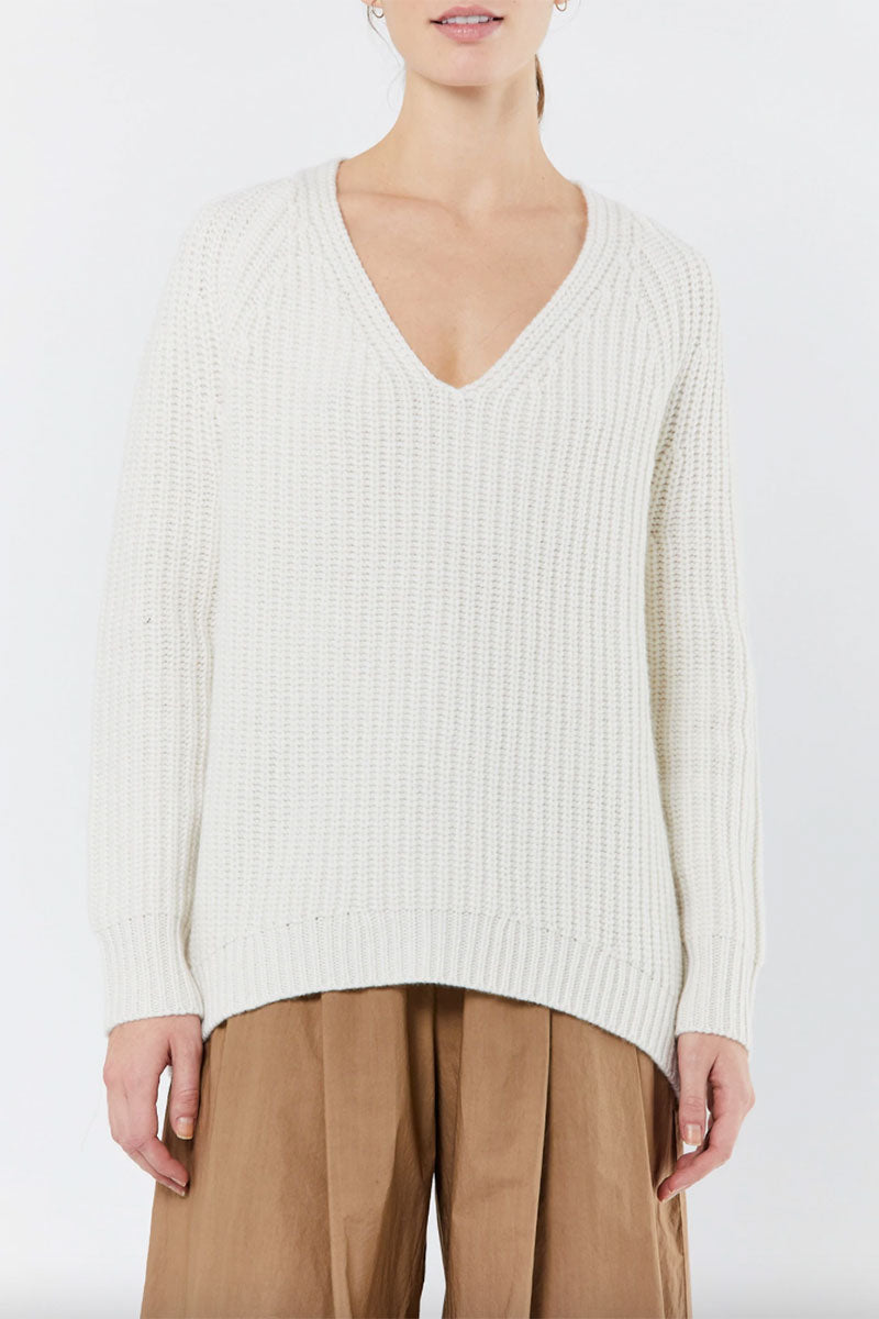 Joelle V Neck Sweater - Ivory
