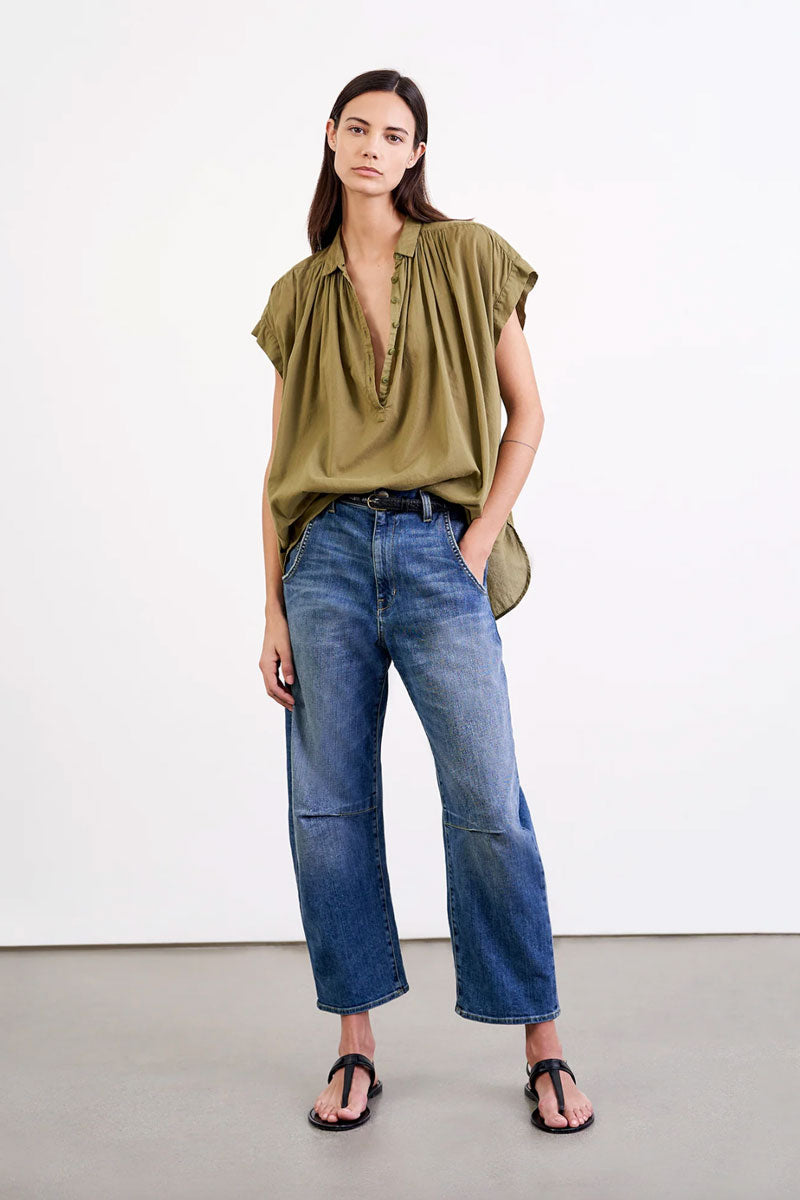 Normandy Blouse - Olive Green