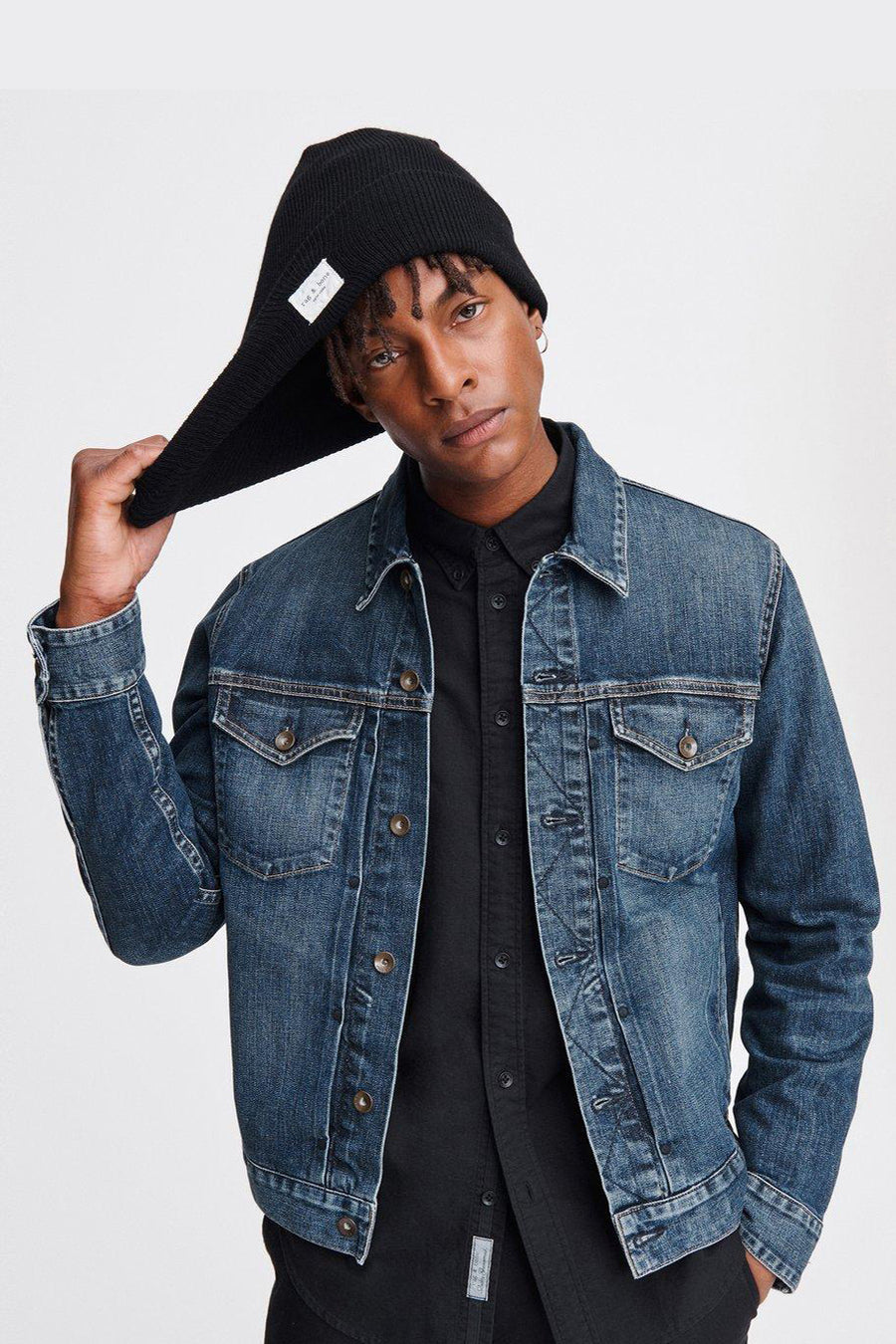 Buy online Black Patched Denim Jacket from Jackets for Men by Ftx for ₹779  at 63% off | 2024 Limeroad.com